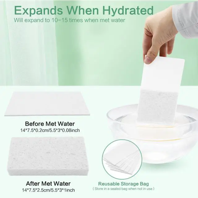 Alt view image 3 of 7 - Large Cellulose Sponges, Kitchen Sponge for Dish, Thick Heavy Duty Scrub Pads, Non-Scratch Scrubber for Household/Cookware/Bathroom/Office/Boat 5.5" x 3" x 1" (7 Pack) Mixed