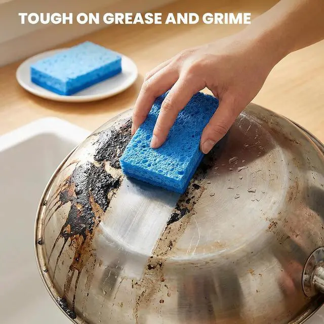 Alt view image 2 of 7 - Metflavor Kitchen Sponges, 6 Count, Dual-Sided Non-Scratch Scrub Sponge | Dish Scrubber, All-Purpose Cleaning