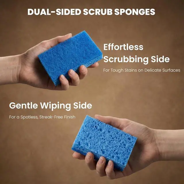 Alt view image 3 of 7 - Metflavor Kitchen Sponges, 6 Count, Dual-Sided Non-Scratch Scrub Sponge | Dish Scrubber, All-Purpose Cleaning