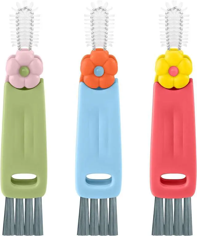 Main image of Wanme 3 in 1 Cup Lid Gap Cleaning Brush Set, Multifunctional Bottle Cleaning Brush, Cup Lid Gap Cleaner, Home Kitchen Crevice Brush Tools