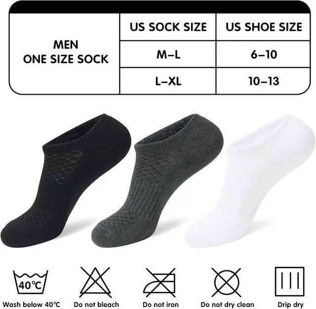 Alt view image 2 of 7 - Mens Cotton Cushioned No Show Socks, Athletic Running Low Cut Socks | Soft Breathable Moisture Wicking