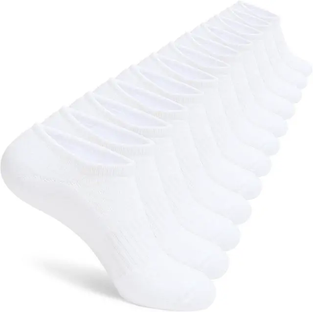 Main image of Mens Cotton Cushioned No Show Socks, Athletic Running Low Cut Socks | Soft Breathable Moisture Wicking