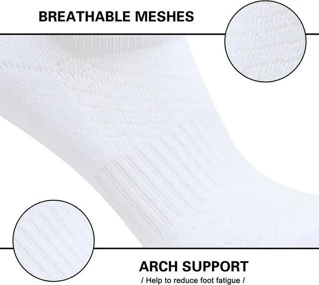 Alt view image 5 of 7 - Mens Cotton Cushioned No Show Socks, Athletic Running Low Cut Socks | Soft Breathable Moisture Wicking
