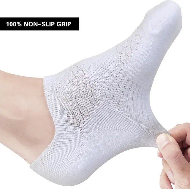 Alt view image 6 of 7 - Mens Cotton Cushioned No Show Socks, Athletic Running Low Cut Socks | Soft Breathable Moisture Wicking