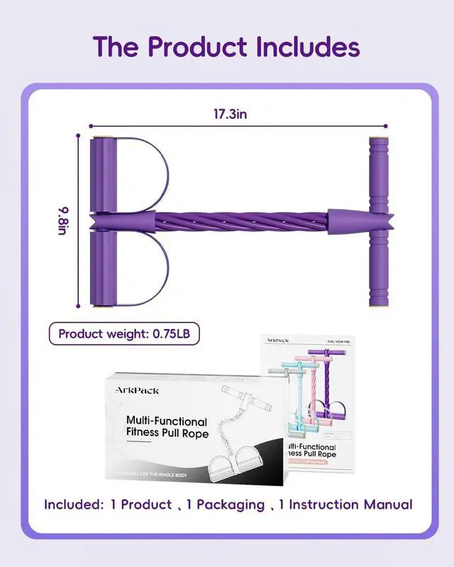 Alt view image 7 of 7 - Pedal Resistance Band with Handle,6-Tubes Elastic Pull Rope Fitness Foot Pedal Resistance Bands for Women Girls Bestie Yoga Pilates Exercise Legs Calves Waist Arms Abdomen