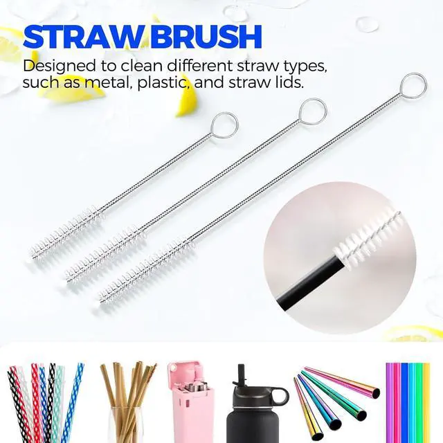 Alt view image 5 of 7 - Holikme 6 Pack Dish Brush Set with Bottle Brush, Dish Scrub Brush,Gray | Pan Brush and 3 Straw Brushes, Deep Cleaning Handle Brush with Scraper Tip for Kitchen Sink Dishes Bottle Cup Pot and Pans