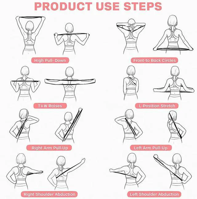 Alt view image 7 of 7 - Resistance Bands with Handles,Figure 8 Resistance Band Elastic Fitness Bands Exercise Band for Home Yoga Gym Workout