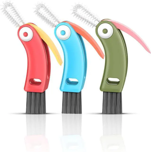 Main image of 3 in 1 Cup Lid Cleaning Brush 3 PCS - Multifunctional Cleaning Brush Set for Tight Spaces, Bottle Gaps & Travel Mugs | Portable Durable Cup Lid Cleaner Tools (Multicolor)