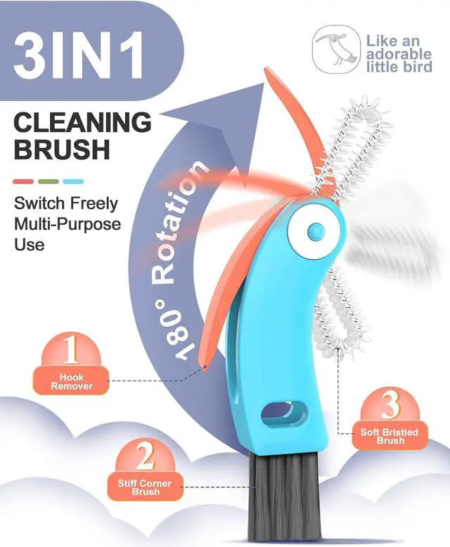 Alt view image 3 of 7 - 3 in 1 Cup Lid Cleaning Brush 3 PCS - Multifunctional Cleaning Brush Set for Tight Spaces, Bottle Gaps & Travel Mugs | Portable Durable Cup Lid Cleaner Tools (Multicolor)