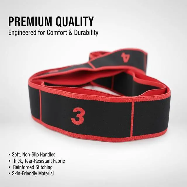 Alt view image 5 of 6 - Fitness Resistance Bands with Handles, Fitness Resistance Band for Stretching and Yoga, Adjustable Bands for Full Body Stretching Shaping