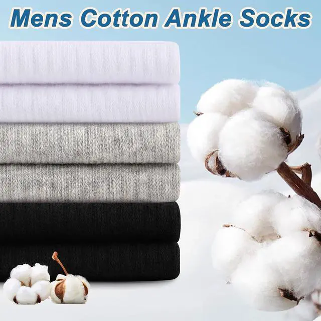 Alt view image 4 of 7 - eallco Mens Ankle Socks Cotton Running Low Cut Short Thin Breathable Casual Socks 6 Pairs