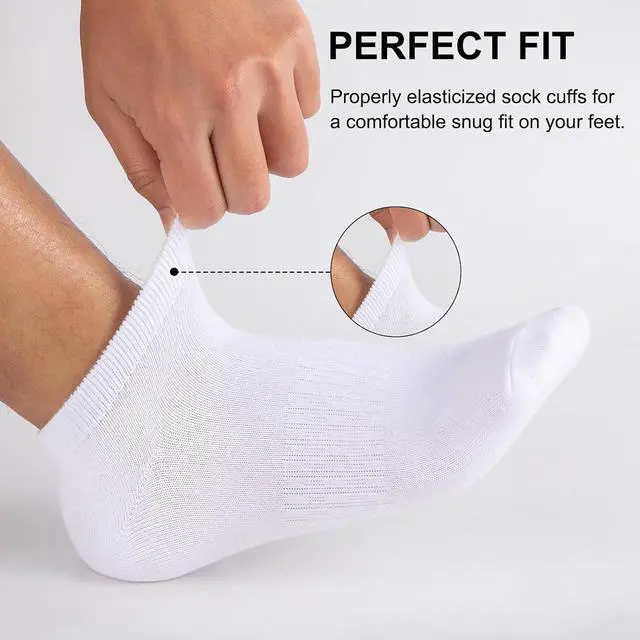 Alt view image 5 of 7 - eallco Mens Ankle Socks Cotton Running Low Cut Short Thin Breathable Casual Socks 6 Pairs