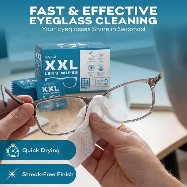 Alt view image 4 of 7 - XXL Lens Wipes, 50 Count - 9.8"x6.7" Eye Glasses Cleaner Wipes for Lenses, Watches, Display Screens, and More - Cleans and Shines - Quick Drying, No Smear with Isopropyl Alcohol