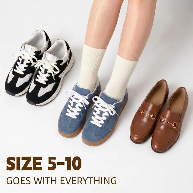 Alt view image 2 of 6 - Socks for Women Crew Striped Cotton Casual Socks 4Pairs Size5-10 | Womens Above Ankle Calf Cozy Socks