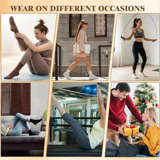 Alt view image 2 of 7 - Pilates Grip Socks for Women Non Slip Yoga Socks | Made with Cotton Blend Fabric, Soft And Breathable with Ruffle Cuffs, Ideal for Pilates Yoga Barre
