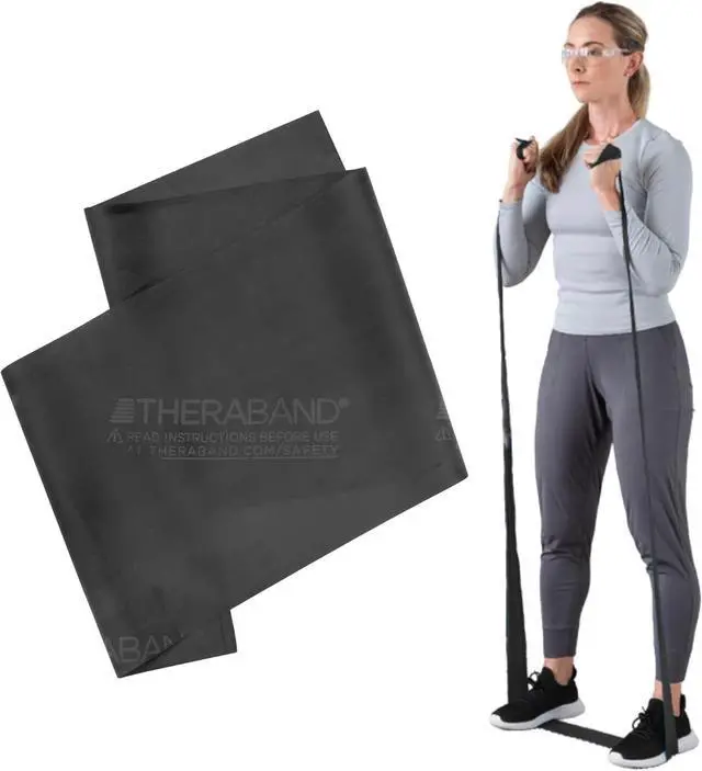 Main image of THERABAND Professional Resistance Band, Black Level 5 Special Heavy, 5 ft | Portable, lightweight, latex. For desk, recovery, gym. Therapy, physical, fitness, strength.