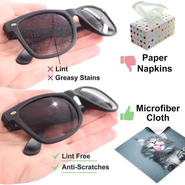 Alt view image 3 of 7 - Microfiber Cleaning Cloth for Glasses - Eyeglass Cleaning Cloth - Lens Cleaning Cloth - Microfiber Glasses Cleaning Cloth for Phone, Screens, Camera Lens Cleaner - 6 pcs