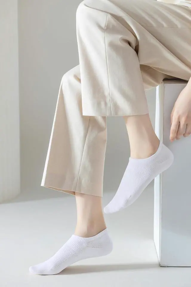 Alt view image 5 of 6 - No Show Socks for Women Cotton Thin Low Cut Non Slip Liner Socks 6 Pairs