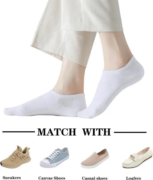 Alt view image 6 of 6 - No Show Socks for Women Cotton Thin Low Cut Non Slip Liner Socks 6 Pairs