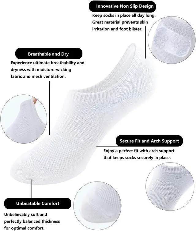 Alt view image 4 of 6 - No Show Socks for Women Cotton Thin Low Cut Non Slip Liner Socks 6 Pairs