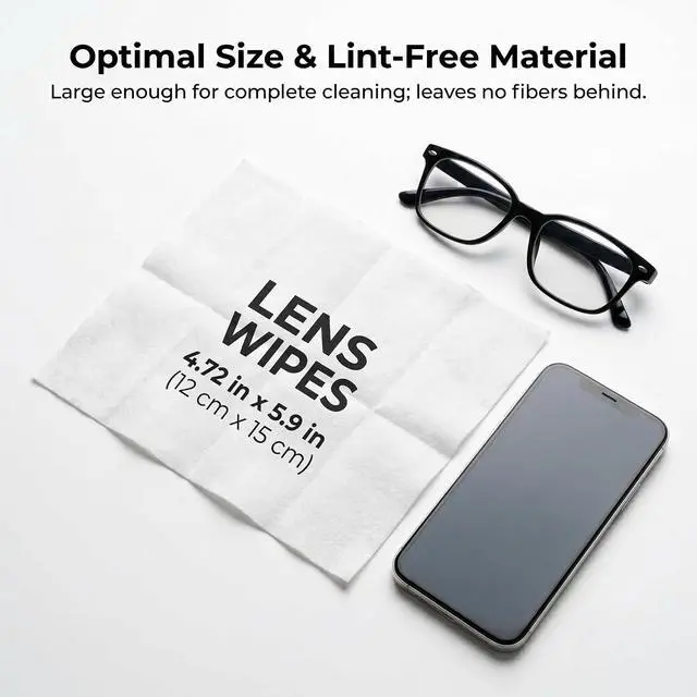 Alt view image 4 of 7 - Pre-Moistened Lens Wipes (120 Count) - 12 Travel-Friendly Boxes (10 Wipes per Box) - Streak-Free, Fast-Drying Eyeglass Cleaner for Glasses, Sunglasses, Phone Screens, Camera Lenses and Binoculars