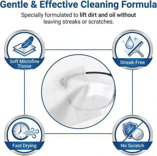 Alt view image 3 of 7 - Pre-Moistened Lens Wipes (120 Count) - 12 Travel-Friendly Boxes (10 Wipes per Box) - Streak-Free, Fast-Drying Eyeglass Cleaner for Glasses, Sunglasses, Phone Screens, Camera Lenses and Binoculars
