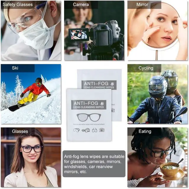 Alt view image 4 of 4 - ALIBEISS Anti-Fog Lens Wipes Pre-Moistened Anti-Fog Wipes, 6inch X 5inch,for Eye Glasses (60 Pack)