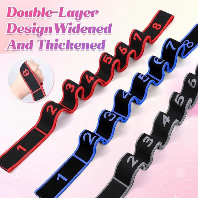 Alt view image 4 of 7 - Fitness Resistance Bands with Handles, 2026 Upgrade Fitness Resistance Band for Stretching and Yoga, Fashion Puller Exercise, Adjustable Leg Stretcher Bands for Full Body Stretching Shaping