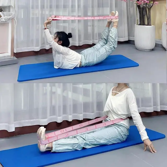 Alt view image 5 of 7 - Multi-Loop Stretch Band - Yoga, Pilates, Ballet, and Physical Therapy Stretching Strap for Flexibility, Leg Stretching, and Exercise - Durable Stretching Equipment