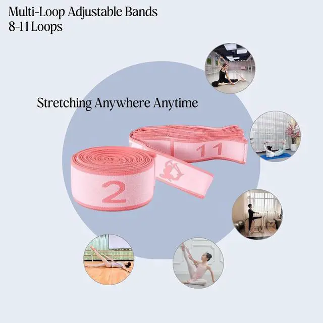 Alt view image 6 of 7 - Multi-Loop Stretch Band - Yoga, Pilates, Ballet, and Physical Therapy Stretching Strap for Flexibility, Leg Stretching, and Exercise - Durable Stretching Equipment