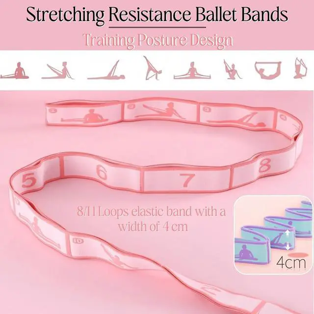 Alt view image 3 of 7 - Multi-Loop Stretch Band - Yoga, Pilates, Ballet, and Physical Therapy Stretching Strap for Flexibility, Leg Stretching, and Exercise - Durable Stretching Equipment