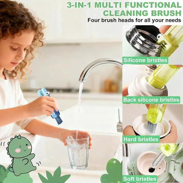 Alt view image 4 of 6 - 3 in 1 Cup Lid Gap Cleaning Brush, Portable Water Bottle Brush, Multifunctional Bottle Cleaner Brush Set for Tight Spaces, Bottle Gaps, Straws, Tumblers, Travel Mug Caps(3 PCS)