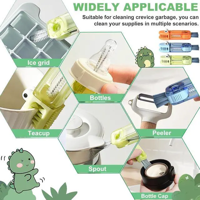 Alt view image 5 of 6 - 3 in 1 Cup Lid Gap Cleaning Brush, Portable Water Bottle Brush, Multifunctional Bottle Cleaner Brush Set for Tight Spaces, Bottle Gaps, Straws, Tumblers, Travel Mug Caps(3 PCS)