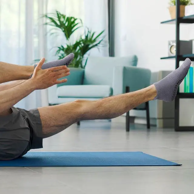 Alt view image 3 of 7 - Soft Cotton Blend, Terry Cushion, Non Slip Grip, for Mens Yoga, Martial Arts, Lounging at Home, Size 6-9