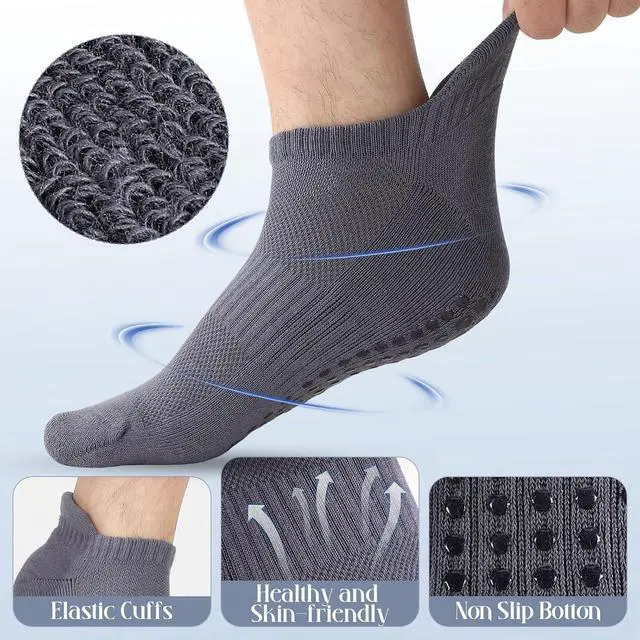 Alt view image 4 of 7 - Soft Cotton Blend, Terry Cushion, Non Slip Grip, for Mens Yoga, Martial Arts, Lounging at Home, Size 6-9