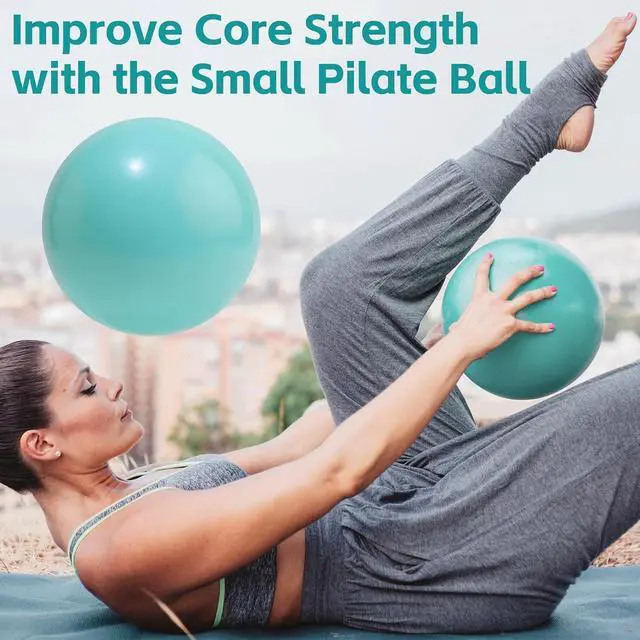 Alt view image 3 of 7 - Small Pilates Ball 9 Inch Small Exercise Ball Mini Workout Yoga Balls for Gym Yoga, Core Training, Fitness, Workout, Stability, Improves Balance
