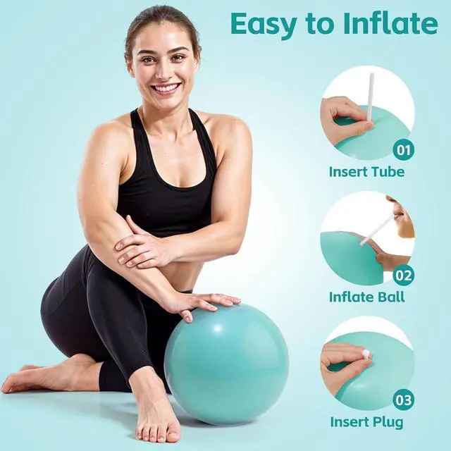 Alt view image 4 of 7 - Small Pilates Ball 9 Inch Small Exercise Ball Mini Workout Yoga Balls for Gym Yoga, Core Training, Fitness, Workout, Stability, Improves Balance