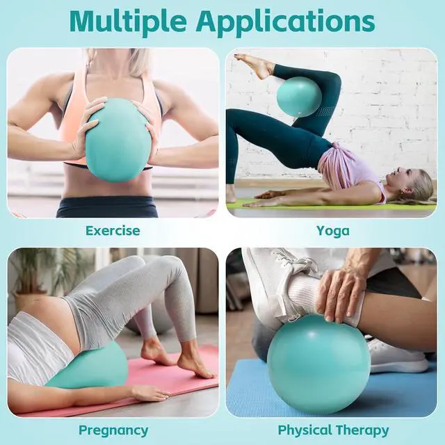 Alt view image 7 of 7 - Small Pilates Ball 9 Inch Small Exercise Ball Mini Workout Yoga Balls for Gym Yoga, Core Training, Fitness, Workout, Stability, Improves Balance