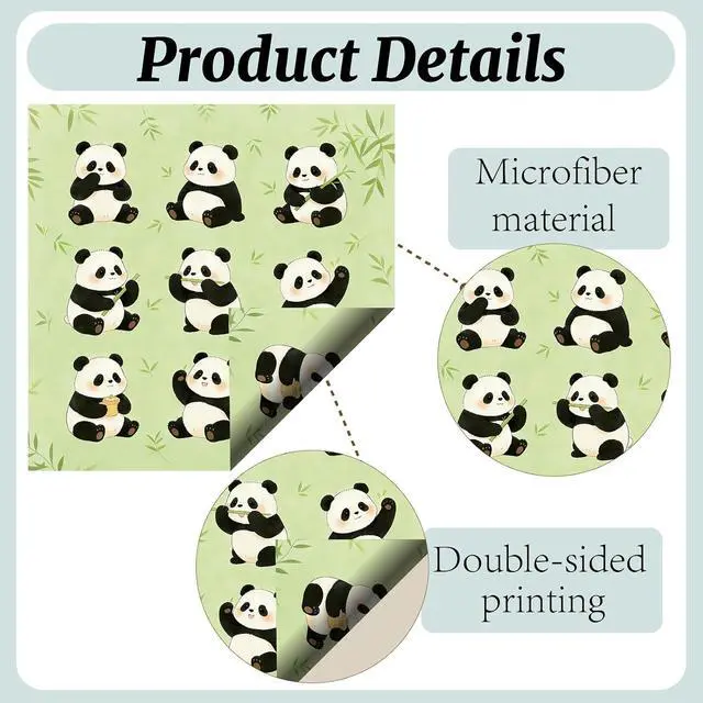 Alt view image 3 of 6 - CREATCABIN 6Pcs Glasses Cleaning Cloth Microfiber Cleaning Cloths Suede Fiber Glasses Cleaner Wipes Soft Washable Microfiber Reusable for Eyeglasses Camera Lens Laptops Screens Phone 6 x 6 Inch Panda