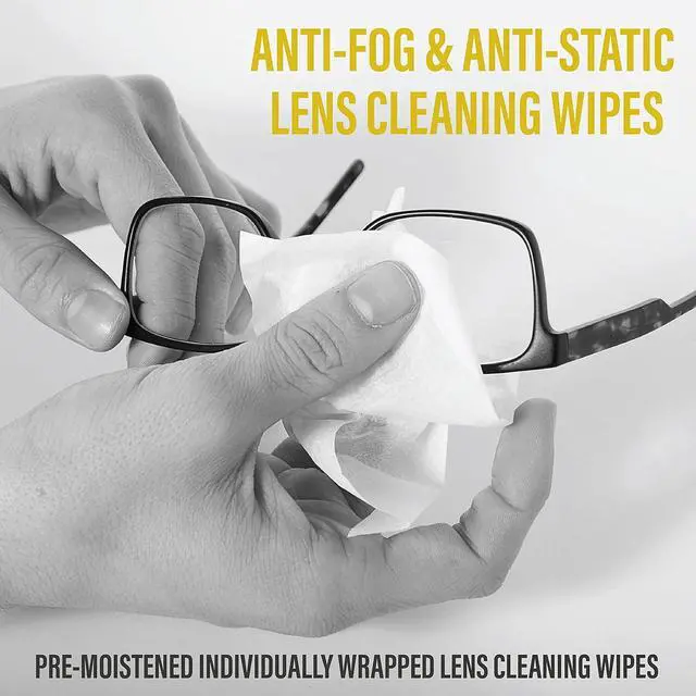Alt view image 2 of 4 - Lens Cleaning Towelettes | Pre-moistened | No Silicone | Defogging Cleaning Wipes for Glasses, Laptops & Computer Screens, Smart Phones, Optical Lens, Goggles, Watch Screen and More l 100 Count