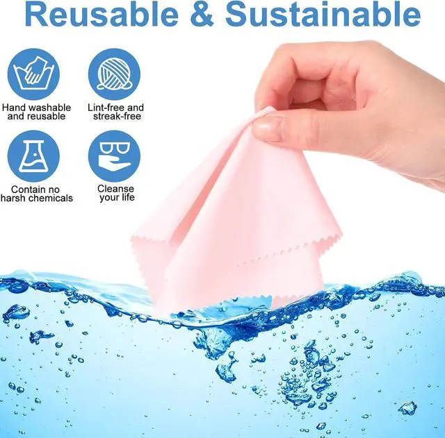 Alt view image 3 of 7 - Frienda 50 Pcs Microfiber Cleaning Cloth for Glasses 6x7 Inch Lens Eyeglasses Cleaning Cloth Sunglasses Electronics Glasses Optical Cleaner Wipes Bulk for Camera Lens Eyeglass Screen(Light Color)