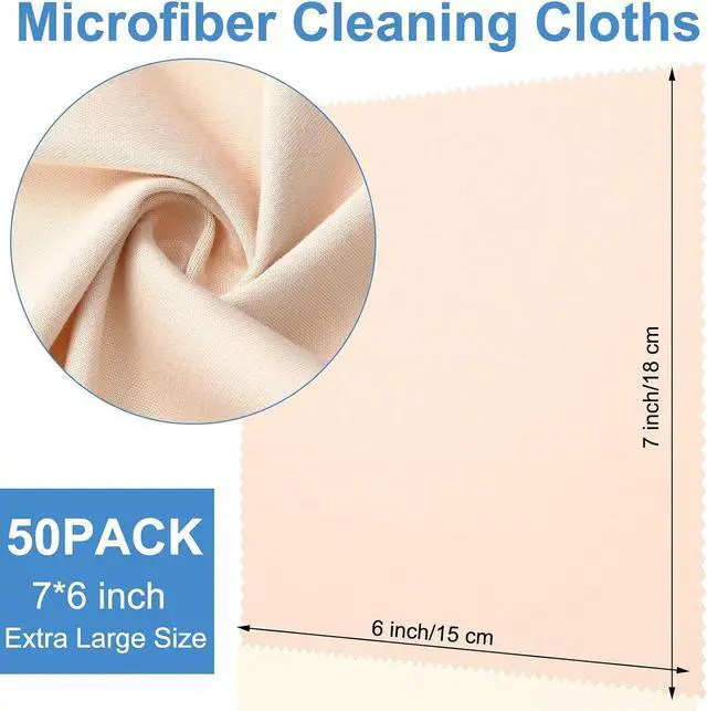 Alt view image 2 of 7 - Frienda 50 Pcs Microfiber Cleaning Cloth for Glasses 6x7 Inch Lens Eyeglasses Cleaning Cloth Sunglasses Electronics Glasses Optical Cleaner Wipes Bulk for Camera Lens Eyeglass Screen(Light Color)
