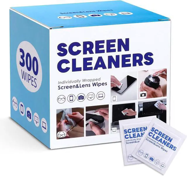 Main image of 300 PCS Lens Cleaning Wipes for Glasses Cleaner Wipes for Phones, iPads, Eyeglasses, Sunglasses, Tablets, Laptops, Computers, Mirrors, Lens Wipes Individually Wrapped, 8 * 12cm