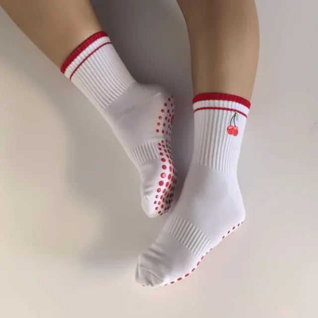 Alt view image 2 of 5 - Cute Pilates Socks for Women Ruffle Yoga Non Skid Grip Socks