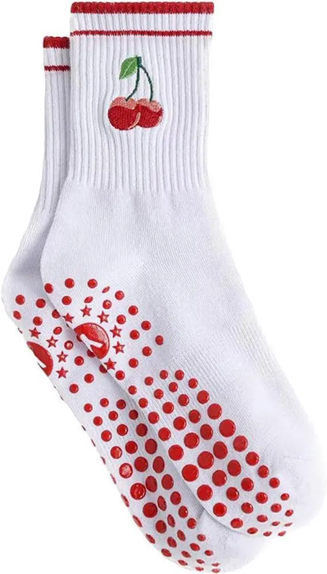 Main image of Cute Pilates Socks for Women Ruffle Yoga Non Skid Grip Socks