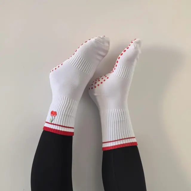 Alt view image 3 of 5 - Cute Pilates Socks for Women Ruffle Yoga Non Skid Grip Socks