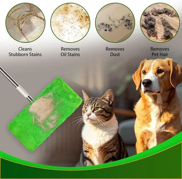Alt view image 4 of 6 - 4 Pack Reusable Microfiber Mop Pads Compatible with Swiffer Sweeper, Washable Wet Mopping Cloths and Dry Sweeping Cloths, Wet Pad Refills for Hardwood Floor Cleaning(Mop is Not Included)