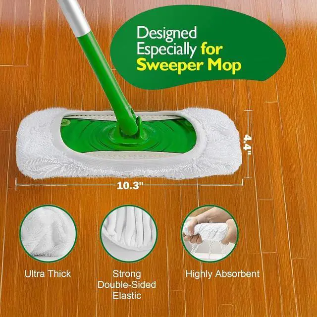 Alt view image 5 of 5 - 5PCS Reusable Microfibre Mop Pads. Replacement Mopping pad, Wet and Dry Flat mop Cover for Household Cleaning, Cloths and Chenille