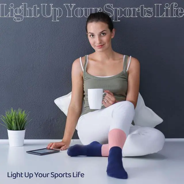 Alt view image 4 of 7 - Pilates Socks with Grips for Women | Gradient Pilates Socks, Heart Grips Crew Grippy Barre Sock, Workout Ballet Home Hospital Athletic Gifts