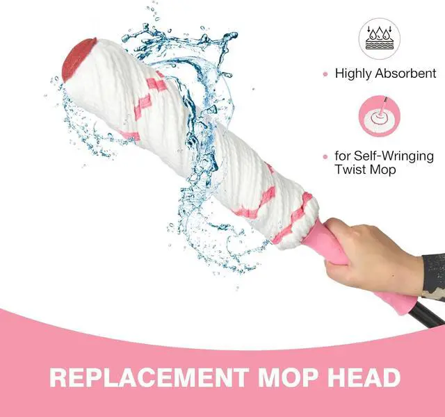 Alt view image 3 of 6 - Replacement Mop Head,Suitable for XXFLOWER Self-Wringing Twist Mop | Replacement Self-Wringing Mop,Hand Washable for Floor, Kitchen, Bedroom, Indoor and Outdoor Cleaning (Not Include Handle)
